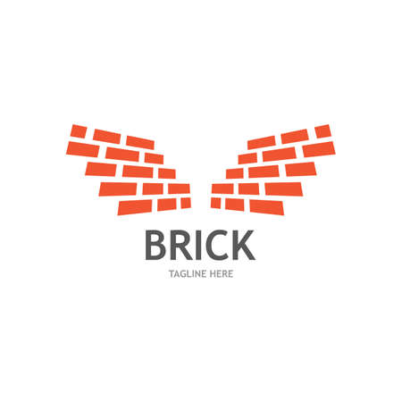 Brick wall logo vector ilustration designのイラスト素材
