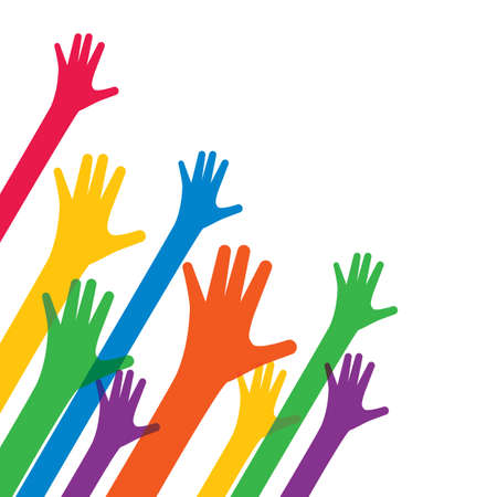 Hands up background ilustration vector templateのイラスト素材