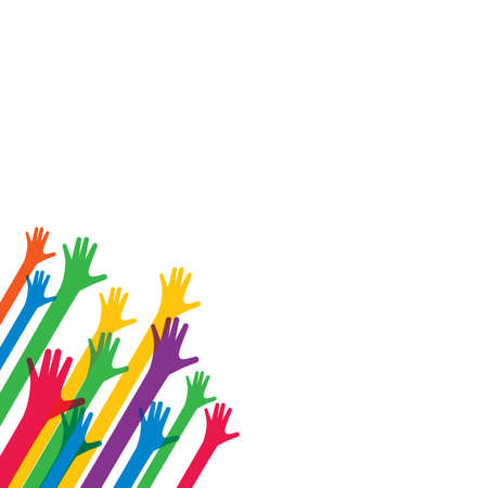 Hands up background ilustration vector templateのイラスト素材