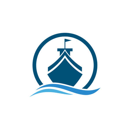 cruise ship Logo Template vector icon designのイラスト素材