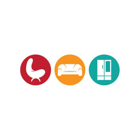 Furniture icon vector flat design templateのイラスト素材