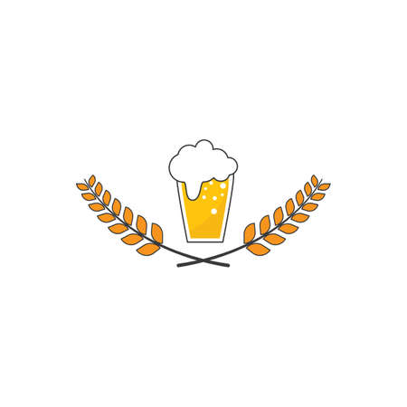 Beer glass oktoberfest templateのイラスト素材