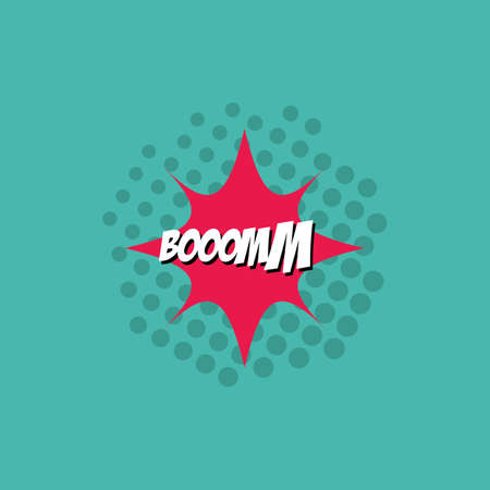 Boom Letter comic style flat designのイラスト素材