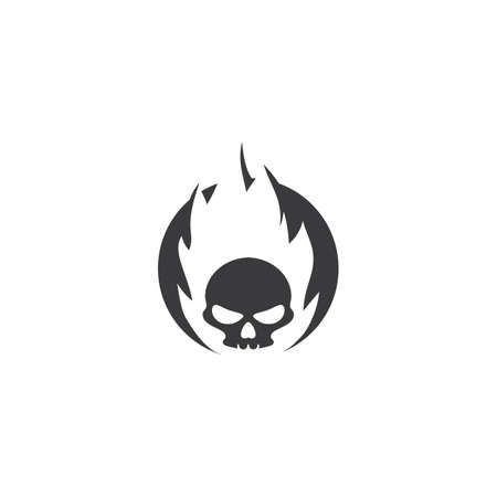Skull burn logo vector illustration flat designのイラスト素材