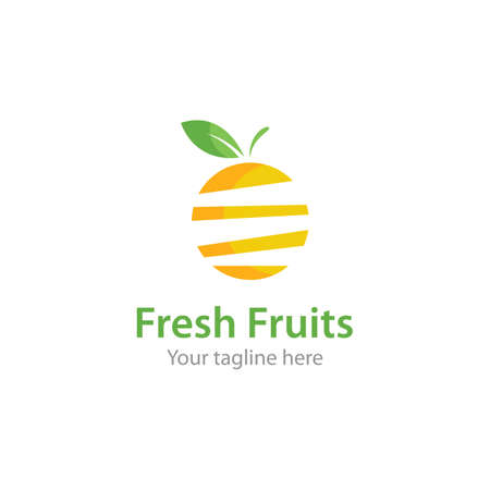 Fresh Orange fruit logo ilustration vector templateのイラスト素材