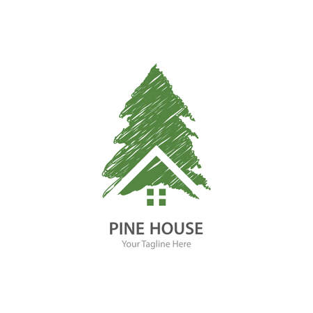 Pine tree  illustration vector designのイラスト素材