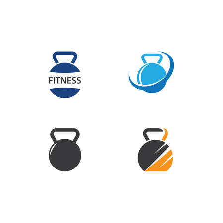 Dumbbell and fitness  icon vector templateのイラスト素材