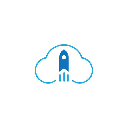 Rocket and cloud technology  vector template designのイラスト素材