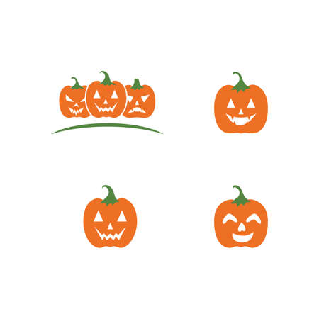 Pumpkin happy helloween set character vectorのイラスト素材