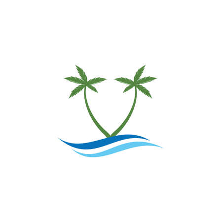 Palm tree summer  template vector illustrationのイラスト素材