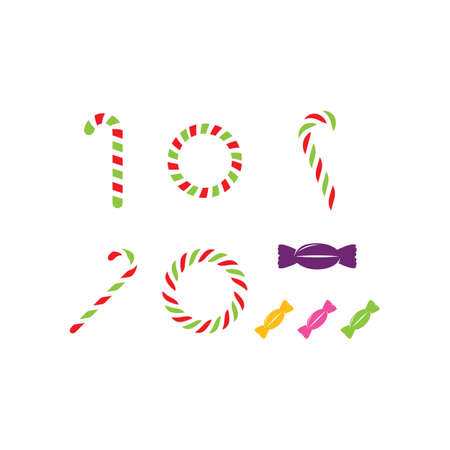Sweet Candy cane icon illustration vectorのイラスト素材