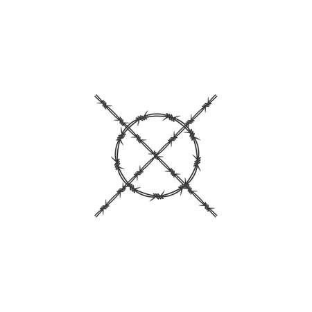 Barbed wire illustration vector flat designのイラスト素材