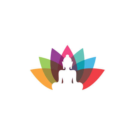 Buddha statue  vector flat design templateのイラスト素材
