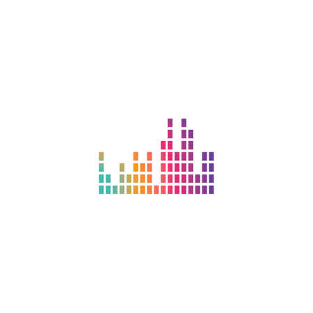 sound wave music  vector templateのイラスト素材