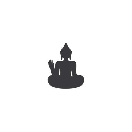 Buddha statue  vector flat design templateのイラスト素材