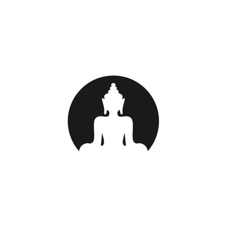 Buddha statue  vector flat design templateのイラスト素材