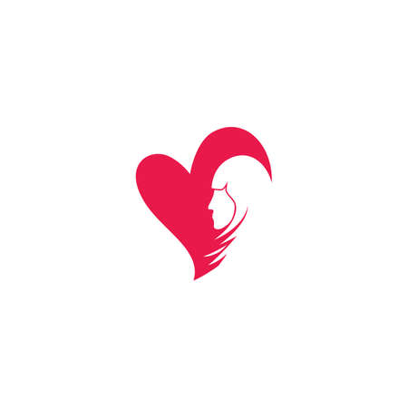 Beauty Women face silhouette character  Templateのイラスト素材