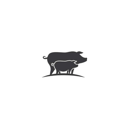 Pig  illustration vector flat designのイラスト素材