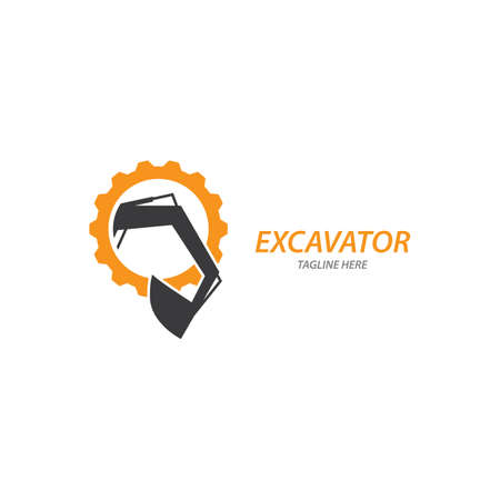 Excavator  illustration vector templateのイラスト素材