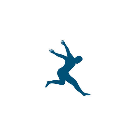 Running people silhouette illustration vector templateのイラスト素材
