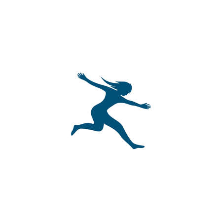 Running people silhouette illustration vector templateのイラスト素材