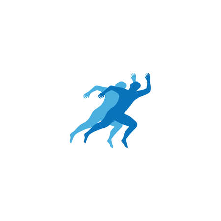 Running people silhouette illustration vector templateのイラスト素材