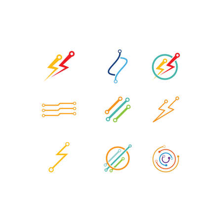 Circuit technology logo vector templateのイラスト素材