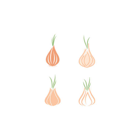 Garlic illustration logo icon vector designのイラスト素材
