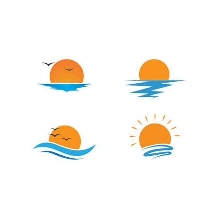 sun illustration  logo vector templateのイラスト素材