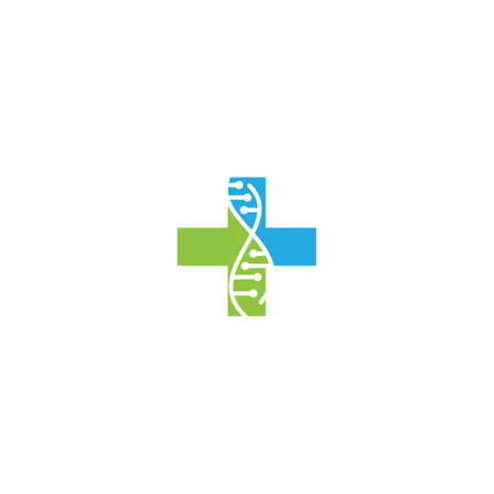 DNA logo vector templateのイラスト素材