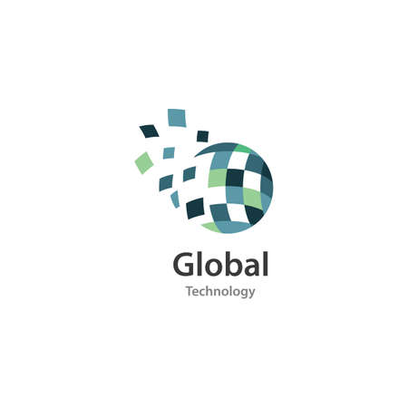 Global technology ilustration logo vector templateのイラスト素材