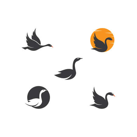 Swan logo Template vector illustration designのイラスト素材