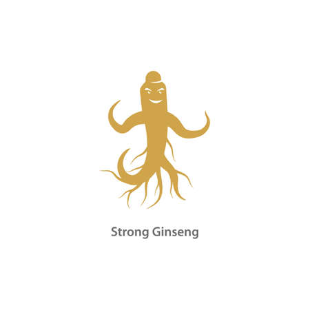 Ginseng logo illustration vector templateのイラスト素材