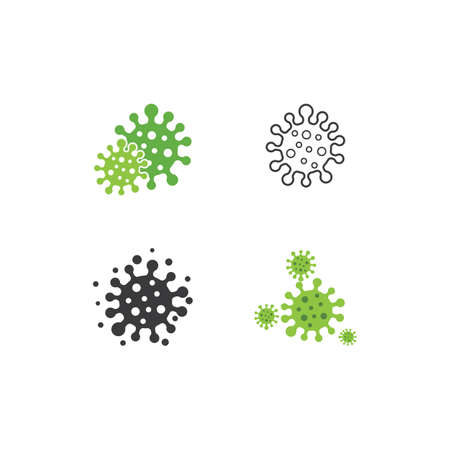 Bacterial virus icon vector flat designのイラスト素材