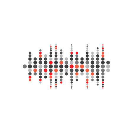 sound wave music logo vector templateのイラスト素材