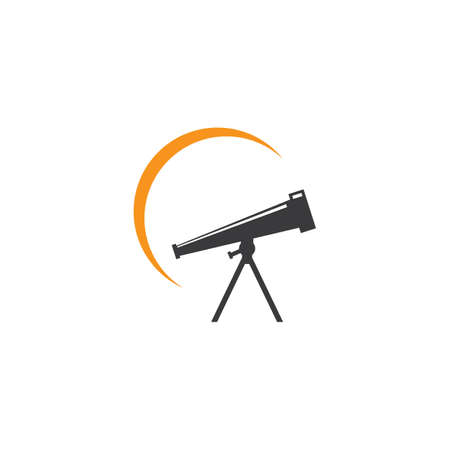 Telescope logo icon vector flat design templateのイラスト素材