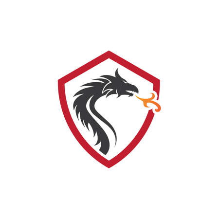 Dragon logo template vector illustrationのイラスト素材