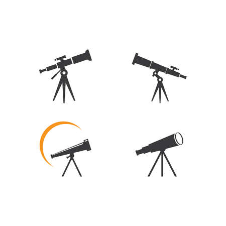 Telescope logo icon vector flat design templateのイラスト素材