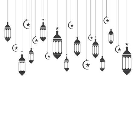 Islamic background lantern lamp vector templateのイラスト素材