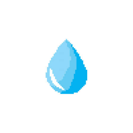water drop pixel art design Logo Template vectorのイラスト素材