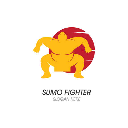 Sumo fighter character illustration vector designのイラスト素材