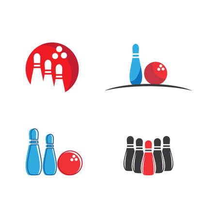 Bowling logo and symbol vector design illustrationのイラスト素材