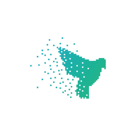 Pixel art Bird Logo Template vector illustrationのイラスト素材