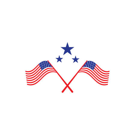 American flag illustration vector design templateのイラスト素材