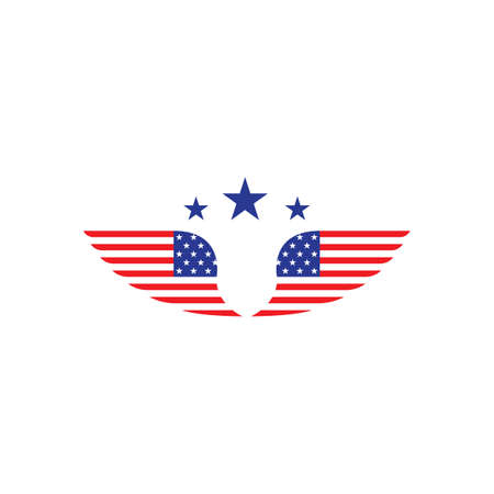 American flag illustration vector design templateのイラスト素材