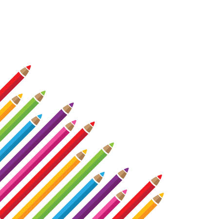 Pencil colour in white background illustration vectorのイラスト素材