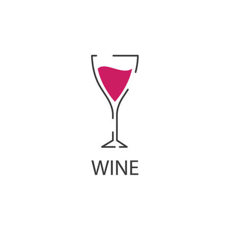 Glass Wine illustration flat design Templateのイラスト素材