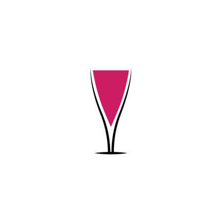 Glass Wine illustration flat design Templateのイラスト素材