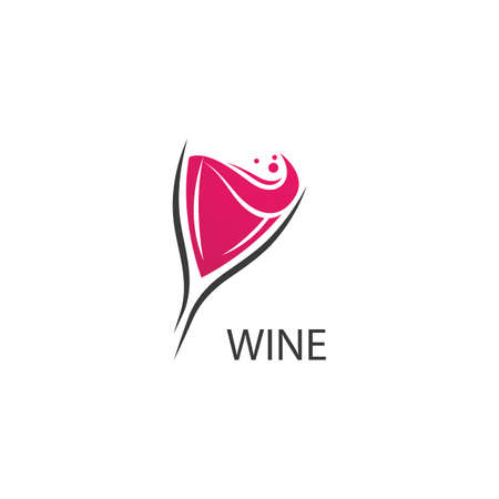 Glass Wine illustration flat design Templateのイラスト素材