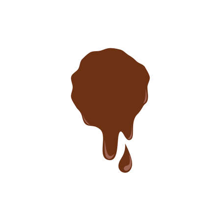 Sweet Chocolate splash drop on white backgroundのイラスト素材
